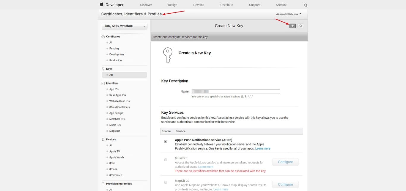 Create the authentication key